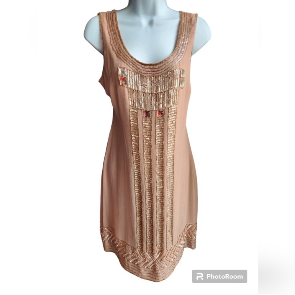 Worthington Taupe Sequin Sleeveless Dress